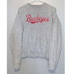 buckeyes grey and red crew neck
